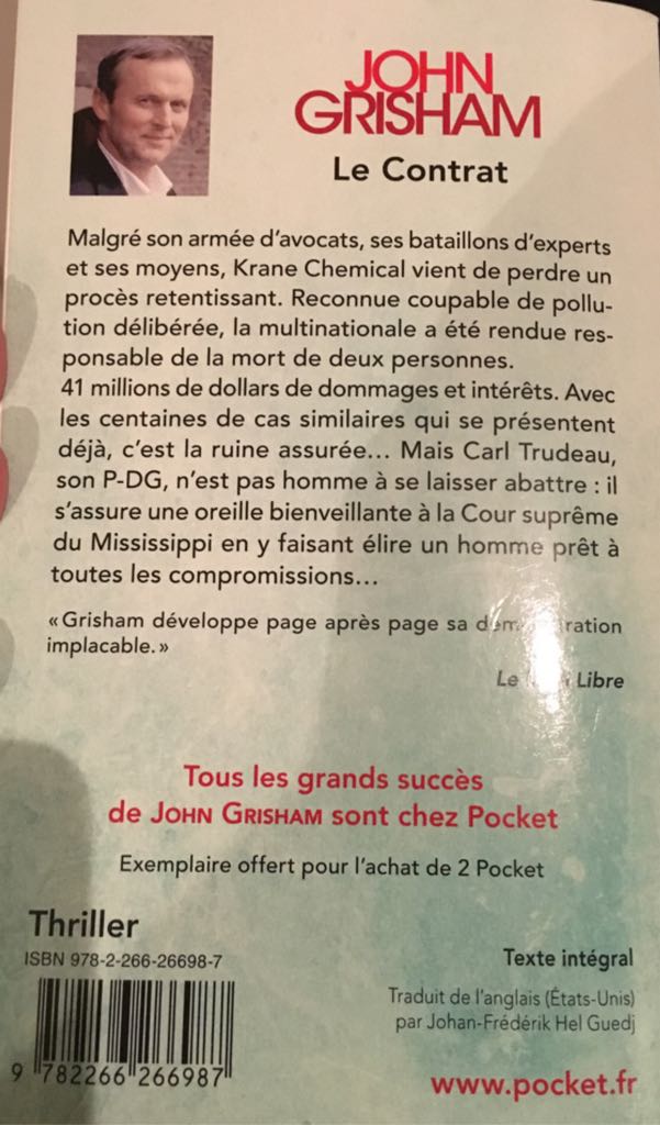 Le Contrat  book collectible [Barcode 9782266266987] - Main Image 2