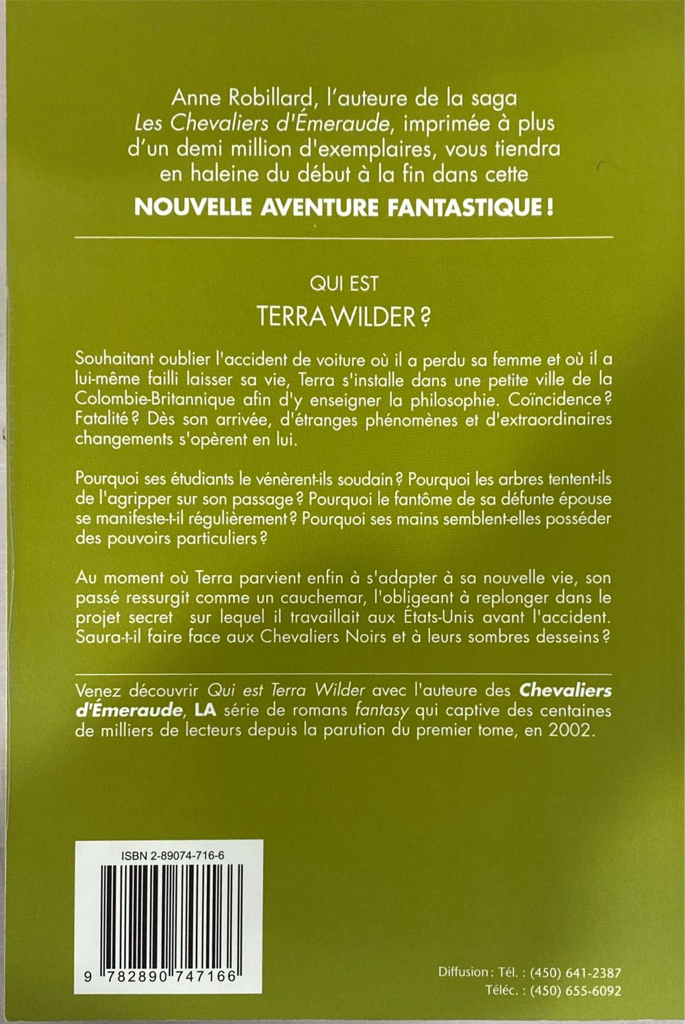 Terra Wilder Tome 1 : Qui Est Terra Wilder ? - Anne Robillard (Edition de Mortagne - Paperback) book collectible [Barcode 9782890747166] - Main Image 2