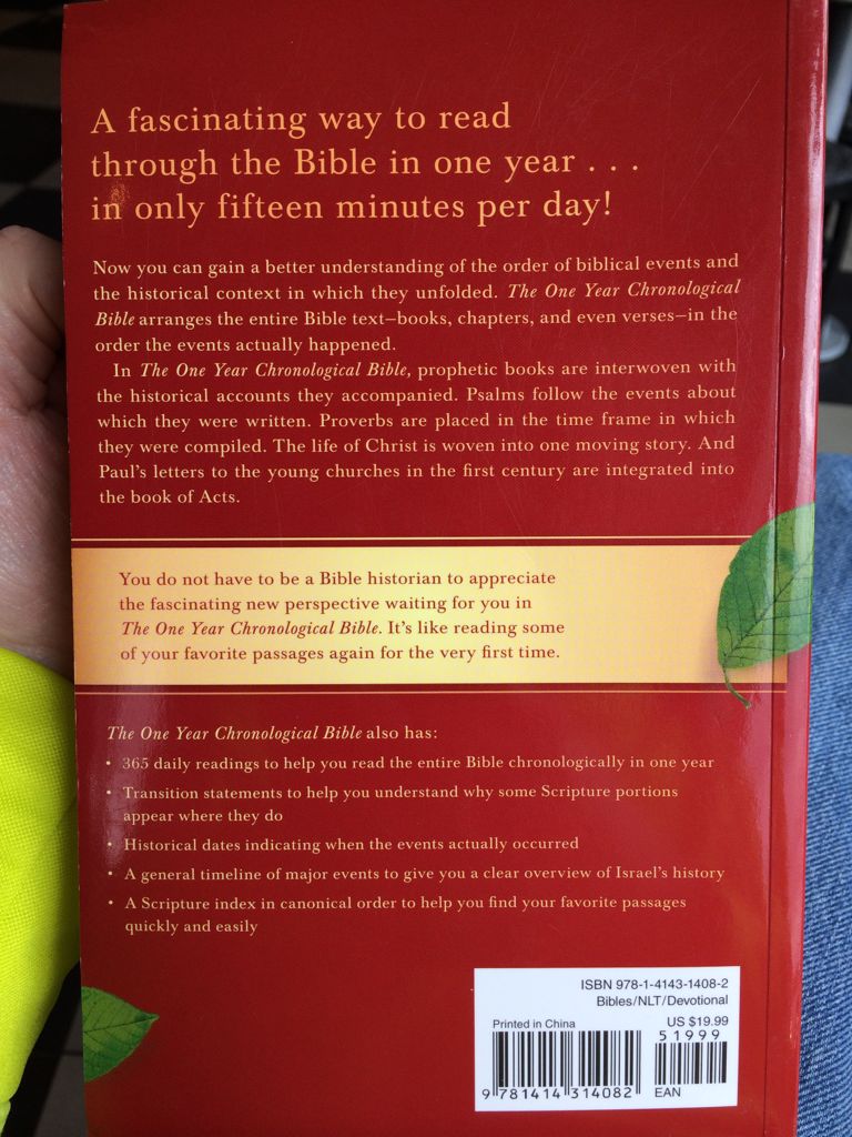 One Year Chronological Bible-NLT - God (Tyndale House Publishers, Inc - Paperback) book collectible [Barcode 9781414314082] - Main Image 2