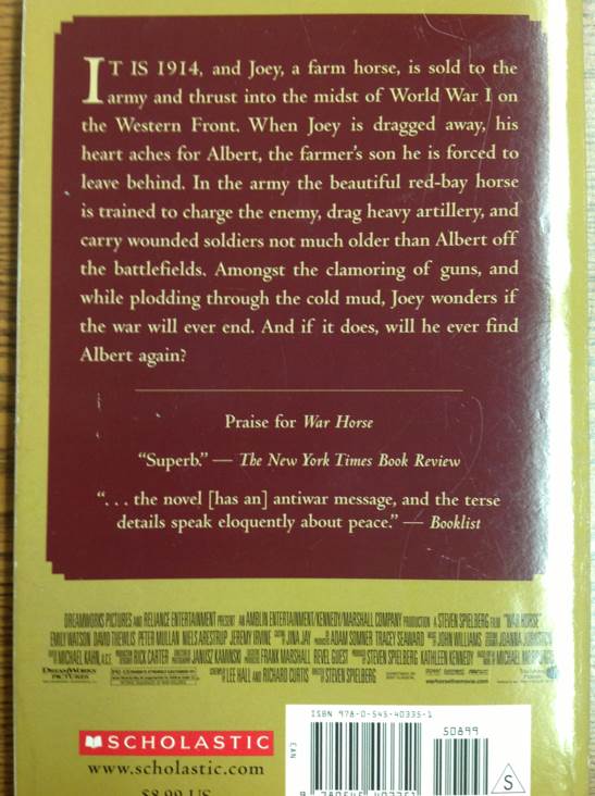 War Horse - Michael Morpurgo (Scholastic - Hardcover) book collectible [Barcode 9780545403351] - Main Image 2