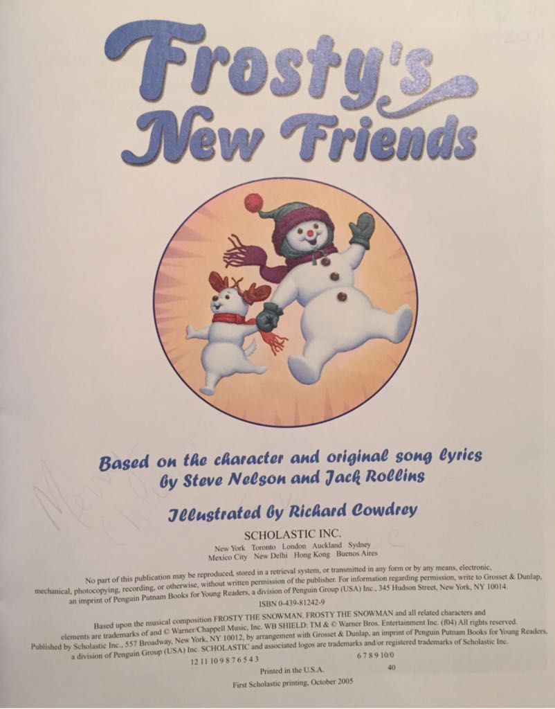 Frostys New Friends - Steve Nelson (Scholastic - Paperback) book collectible [Barcode 9780439812429] - Main Image 2