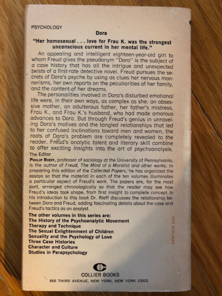 Dora: An Analysis of a Case of Hysteria  book collectible - Main Image 2