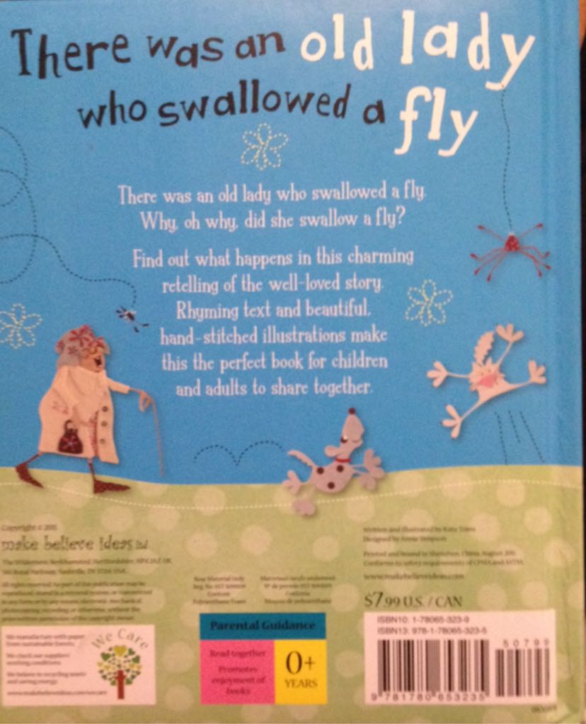 There Was an Old Lady Who Swallowed a Fly - Kate Toms (Make Believe Ideas - Hardcover) book collectible [Barcode 9781780653235] - Main Image 2