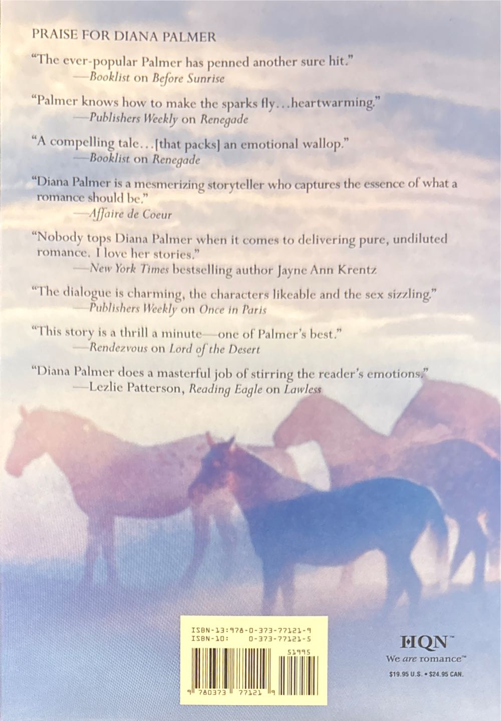 Diana Palmer: Outsider - Diana Palmer (HQN - Hardcover) book collectible [Barcode 9780373771219] - Main Image 2