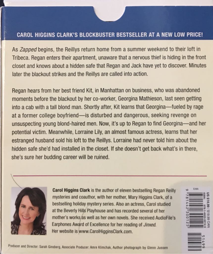 Zapped - Carol Higgins Clark (A Simon & Schuster Company - Audiobook) book collectible [Barcode 9781442300125] - Main Image 2