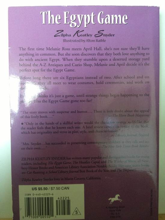 The Egypt Game - Zilpha Keatley Snyder (Dell Yearling - Library Binding) book collectible [Barcode 9780440422259] - Main Image 2