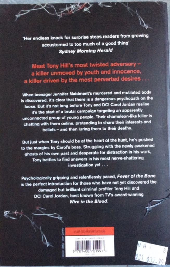 H&J6-Fever Of The Bone: Hill And Jordan - Val McDermid (Sphere Books - Paperback) book collectible [Barcode 9781408701997] - Main Image 2