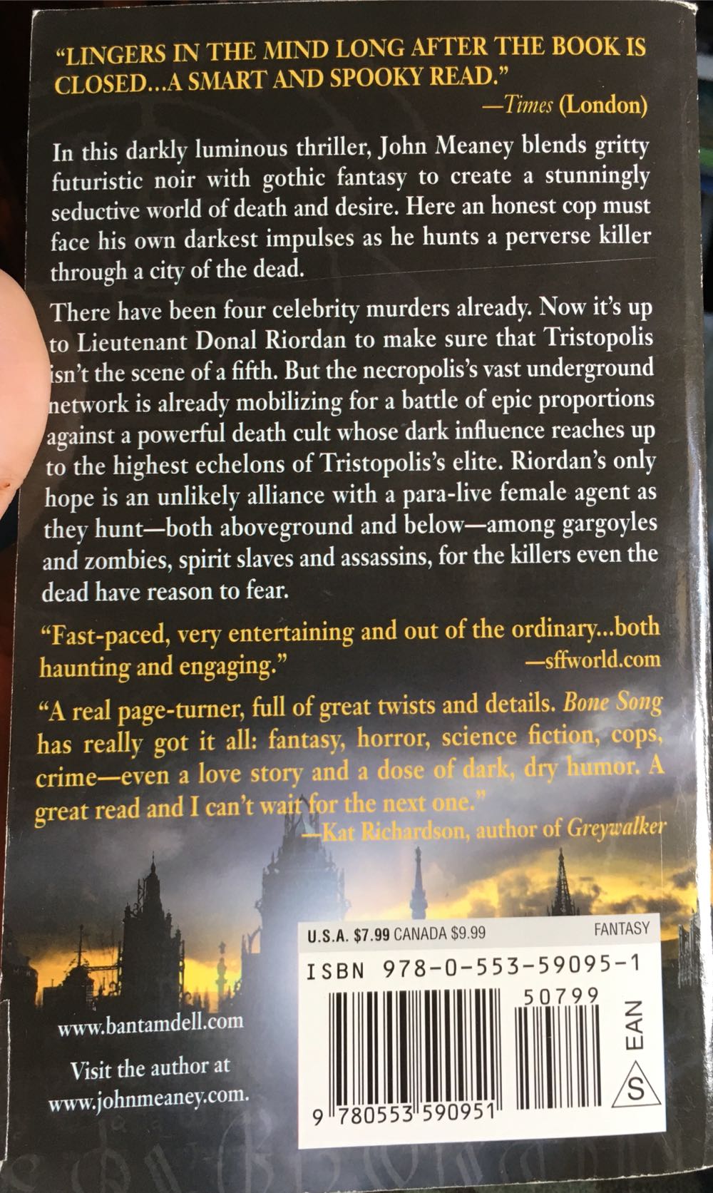 Bone Song - John Meaney (Bantam Books) book collectible [Barcode 9780553590951] - Main Image 3