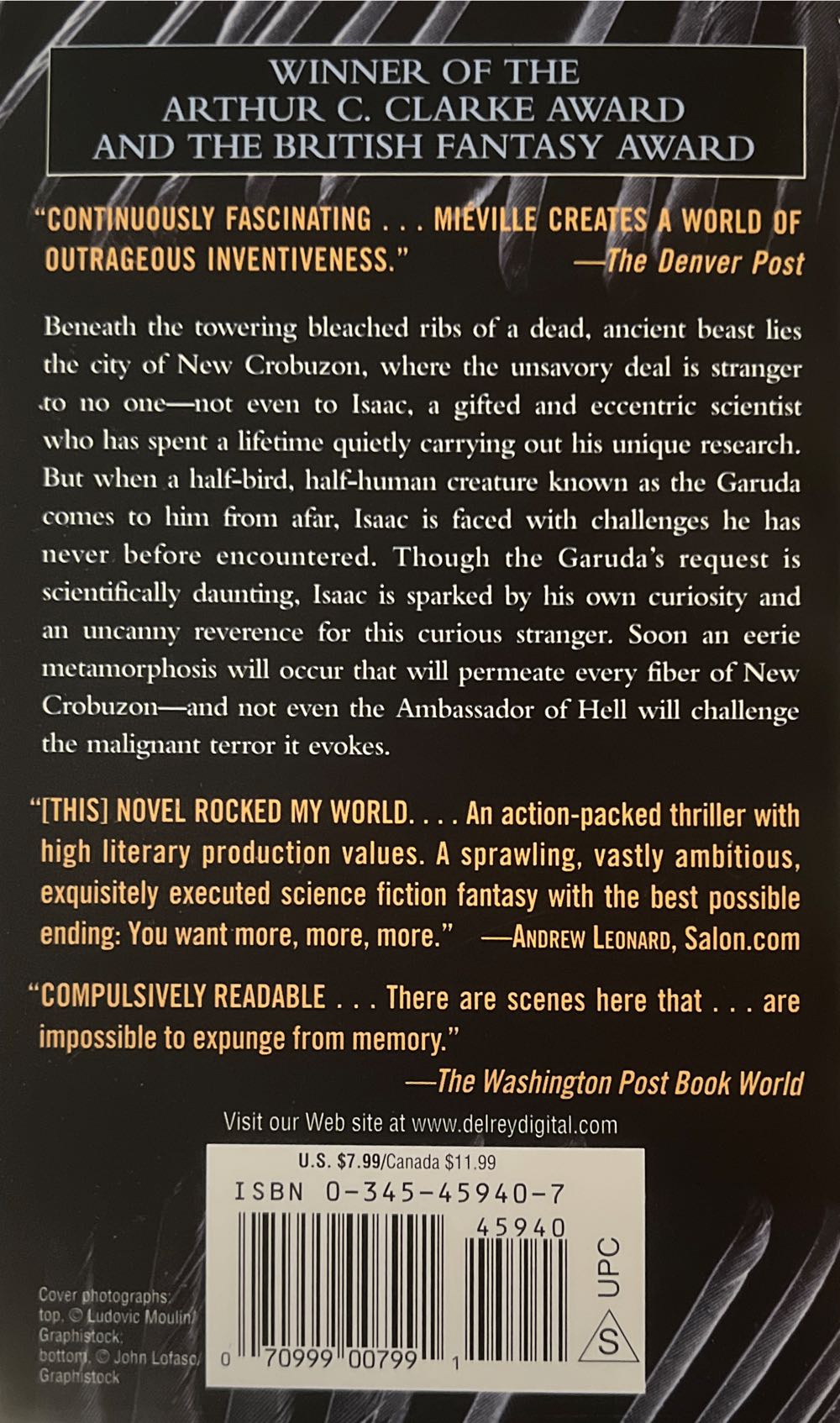 Perdido Street Station - China Mieville (Del Ray - Paperback) book collectible [Barcode 9780345459404] - Main Image 2