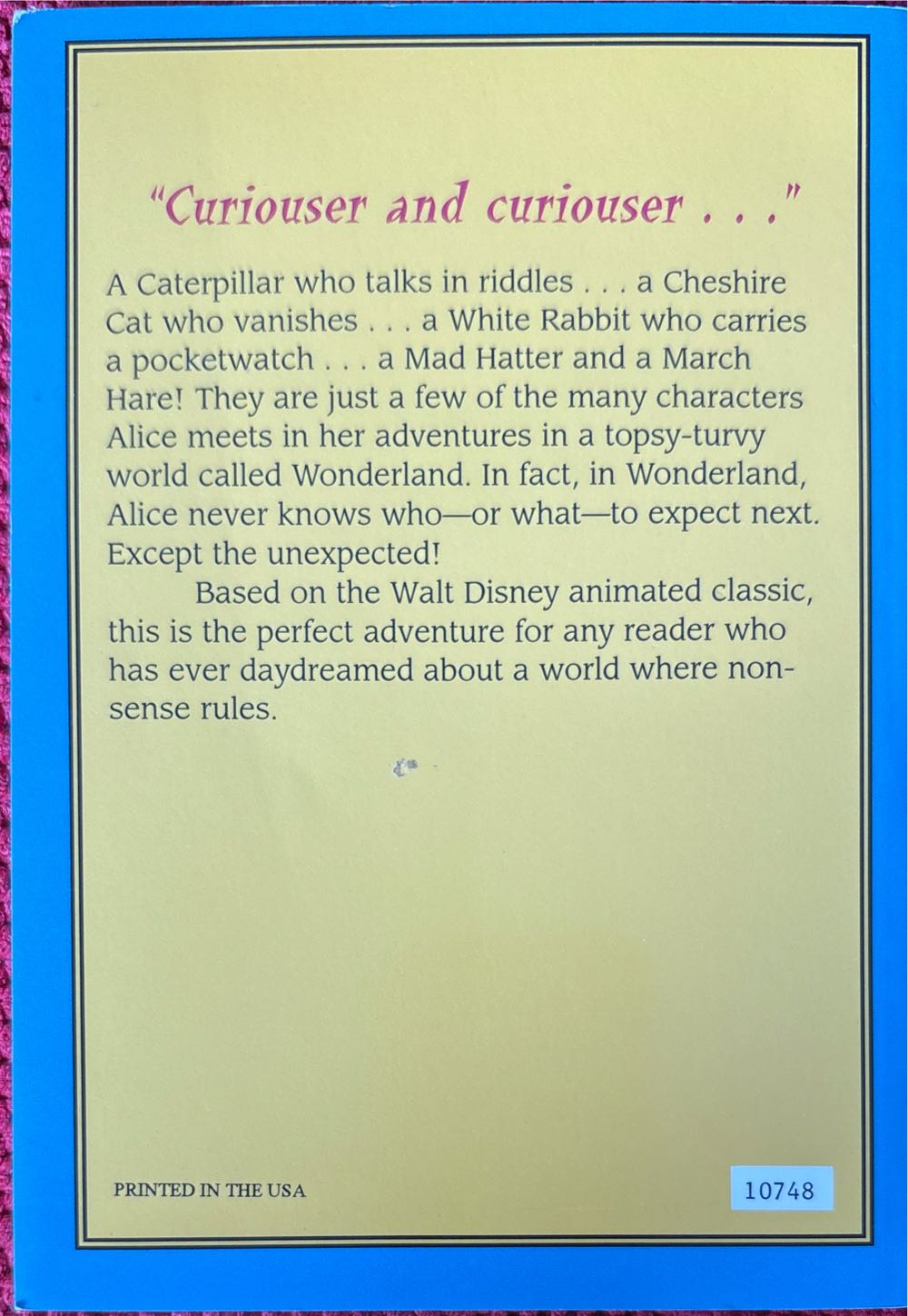 Disney Alice In Wonderland - Teddy Slater (Disney Press - Paperback) book collectible [Barcode 9780786840274] - Main Image 2