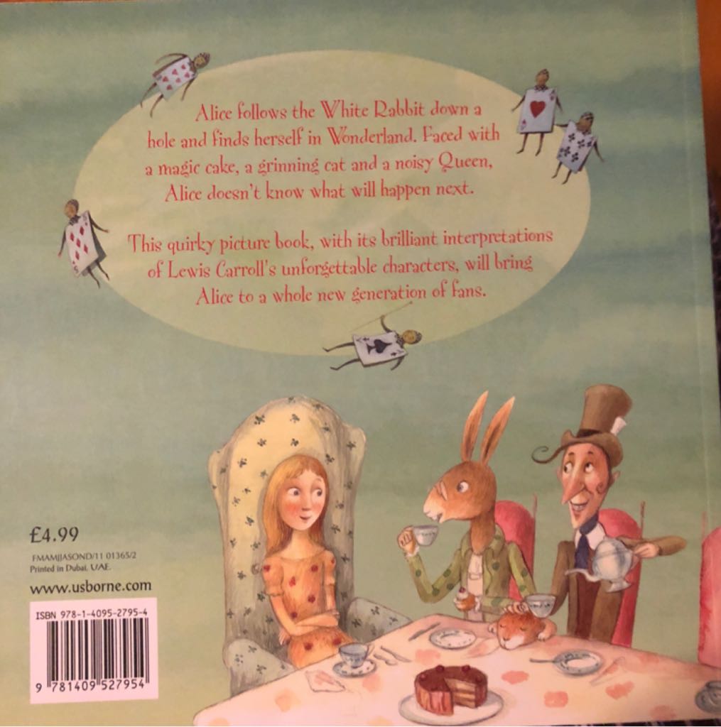 Alice in Wonderland - Lewis Carroll (Usborne Books) book collectible [Barcode 9781409527954] - Main Image 2