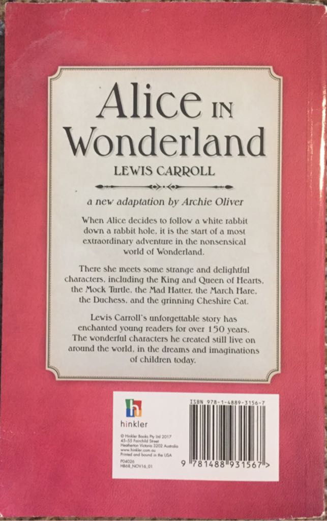 Alice in Wonderland - Disney (Paperback) book collectible [Barcode 9781488931567] - Main Image 2