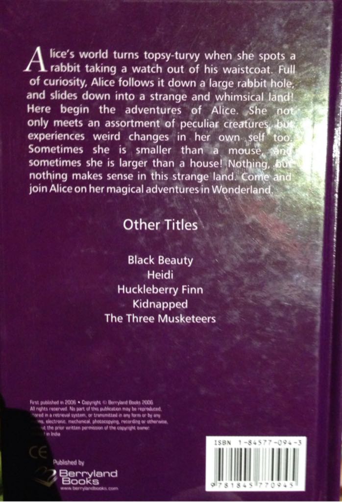 Alice in Wonderland - Lewis Carroll book collectible [Barcode 9781845770945] - Main Image 2