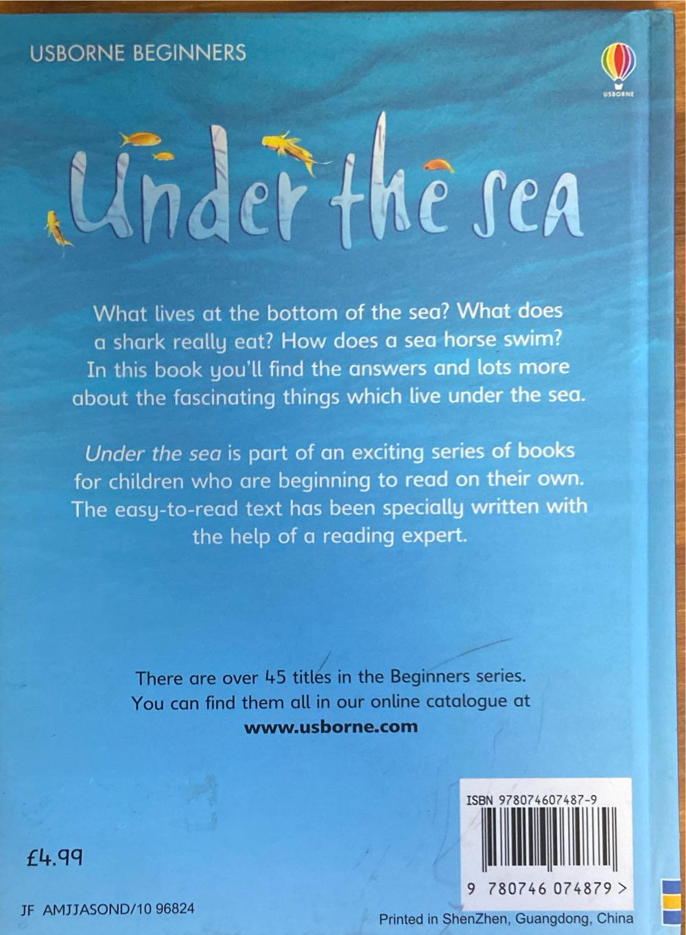 Under the Sea - Fiona Patchett (USBORNE - Hardcover) book collectible [Barcode 9780746074879] - Main Image 2