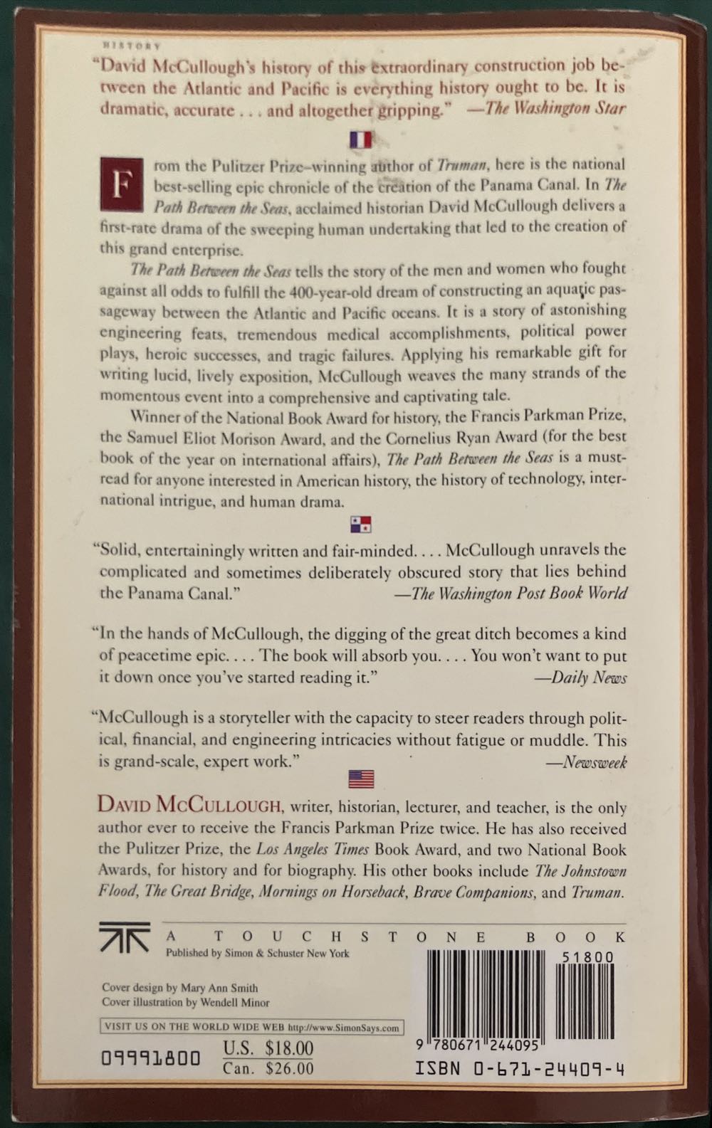 Path Between the Seas: The Creation of the Panama Canal, 1870-1914, - David McCullough (Simon and Schuster - Paperback) book collectible [Barcode 9780671244095] - Main Image 2