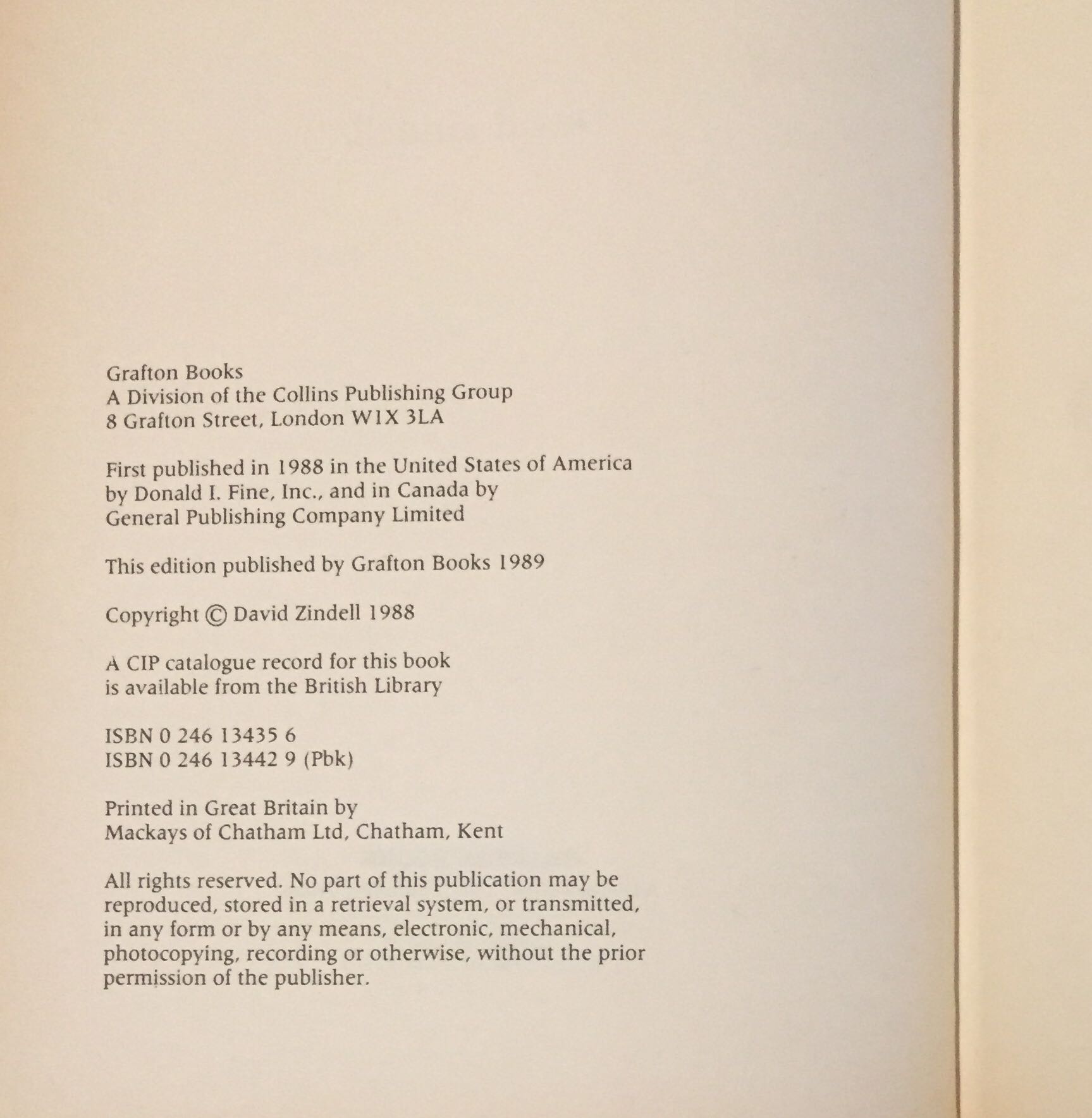 Neverness - David Zindell (Grafton - Hardcover) book collectible [Barcode 9780246134356] - Main Image 3