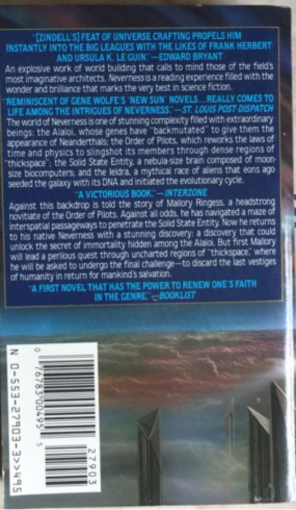 NC1: Neverness - David Zindell (Spectra - Paperback) book collectible [Barcode 9780553279030] - Main Image 2