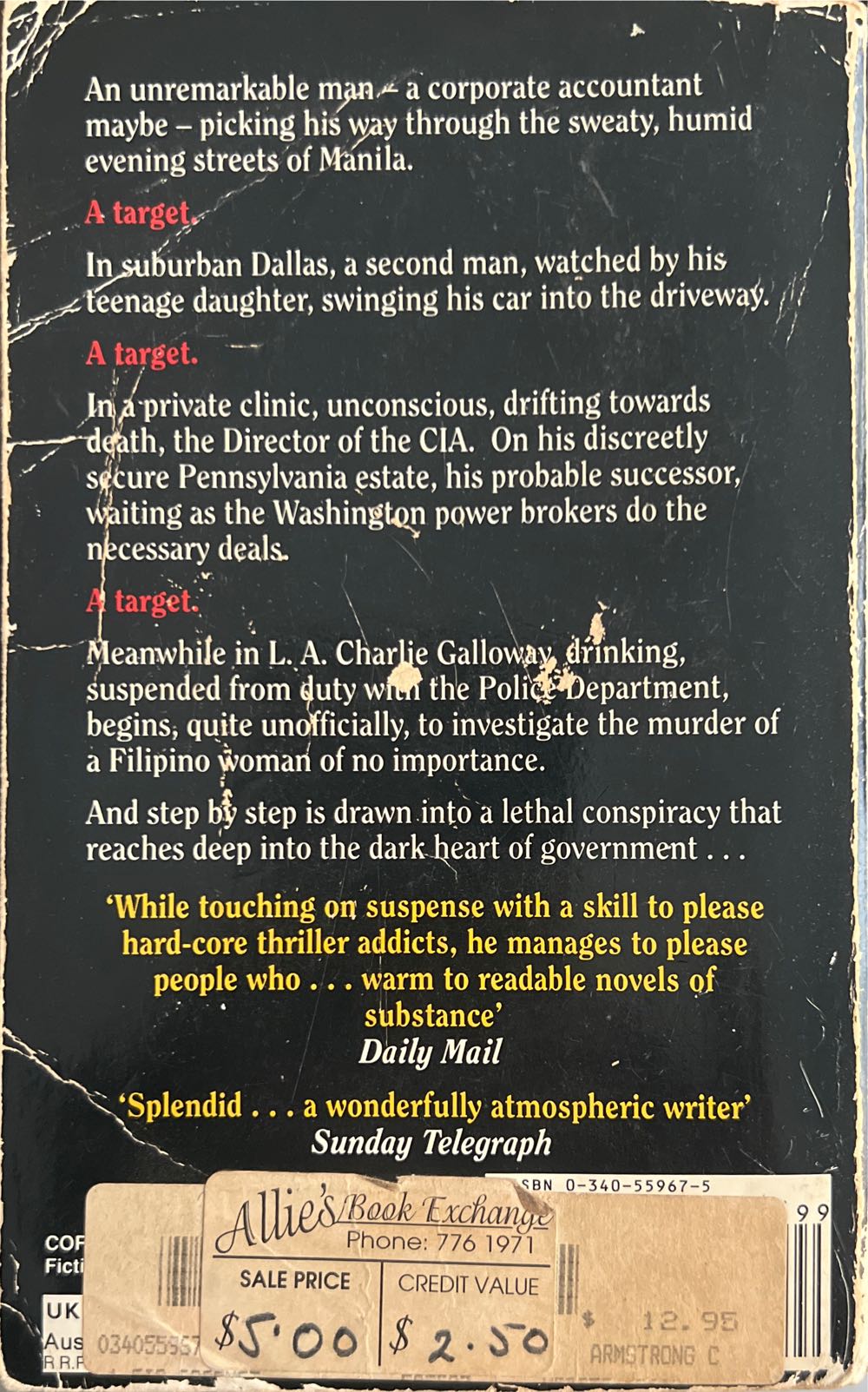 Agents of Darkness - Campbell Armstrong (Coronet Books - Paperback) book collectible [Barcode 9780340559673] - Main Image 2
