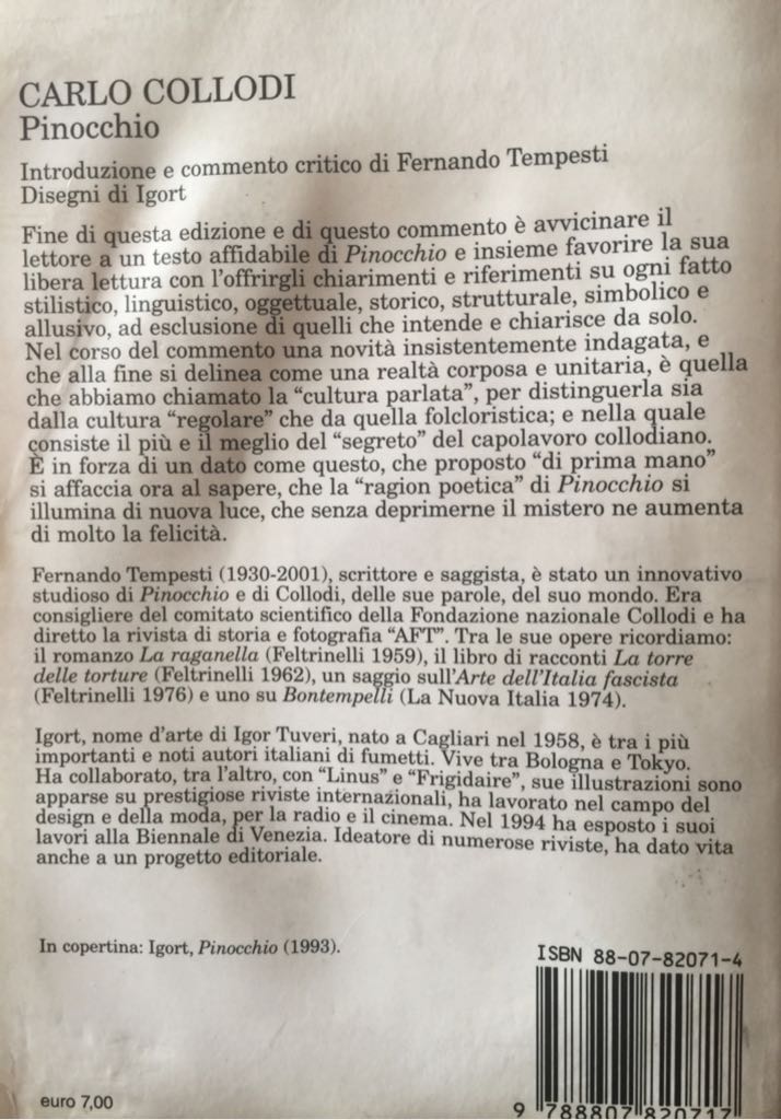 Pinocchio - Carlo Collodi (Feltrinelli - Paperback) book collectible [Barcode 9788807820717] - Main Image 2
