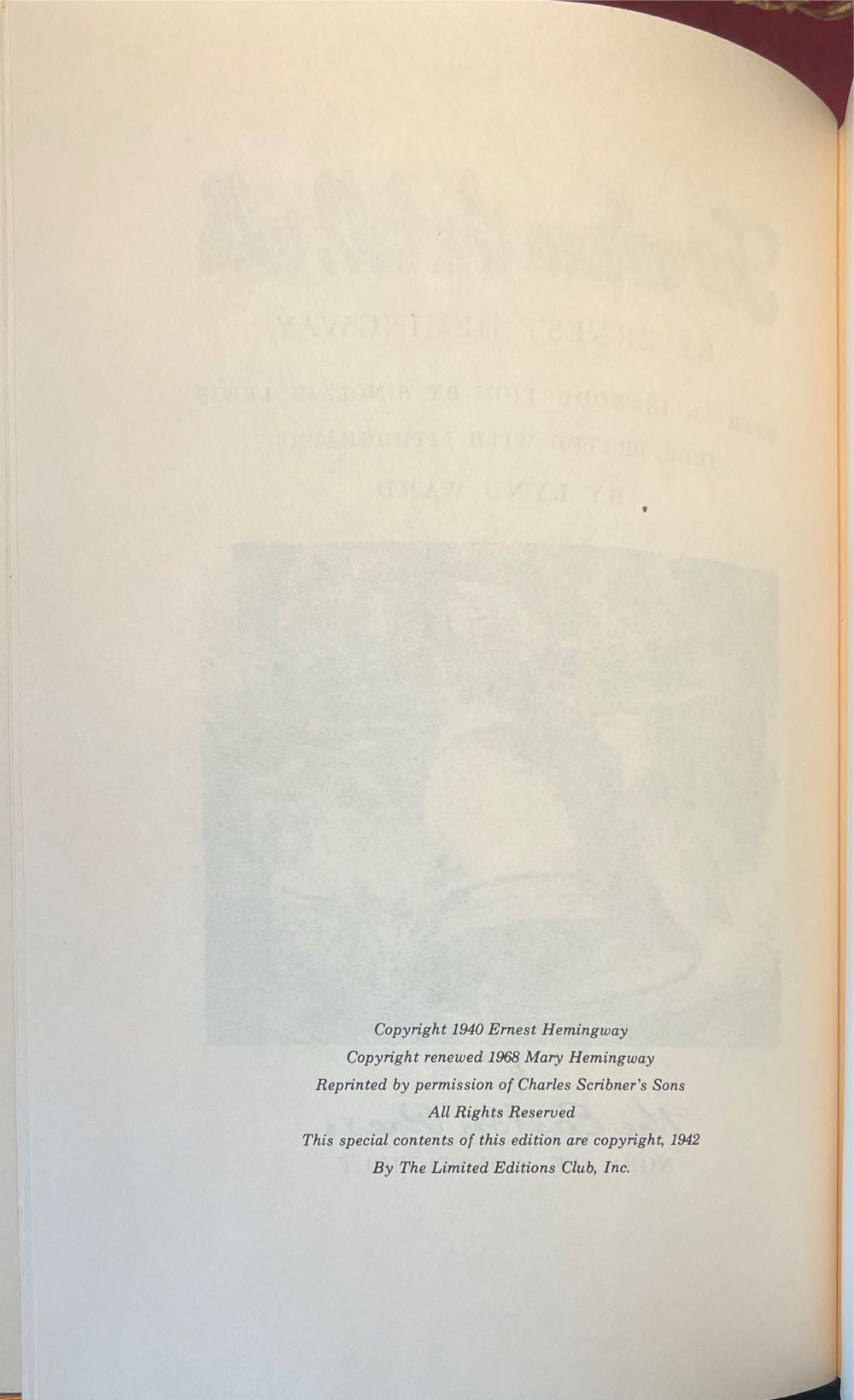 For Whom the Bell Tolls - Ernest Hemingway (Easton Press - Calf-Binding) book collectible - Main Image 3