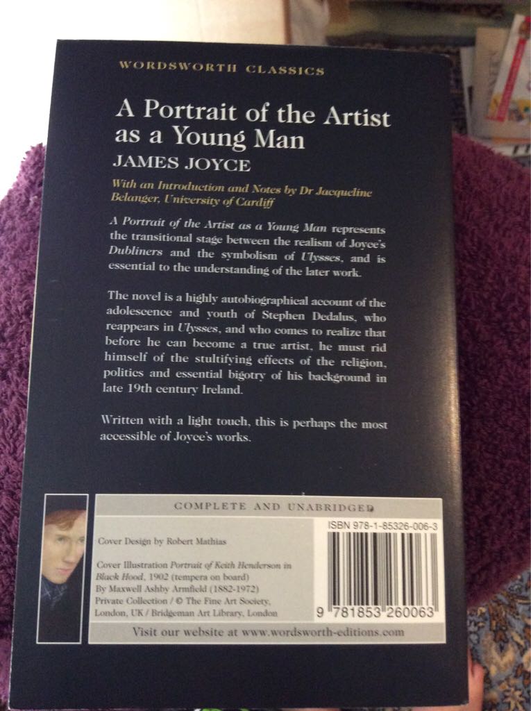 A Portrait of the Artist as a Young Man - James Joyce (Wordsworth Classics - Paperback) book collectible [Barcode 9781853260063] - Main Image 2