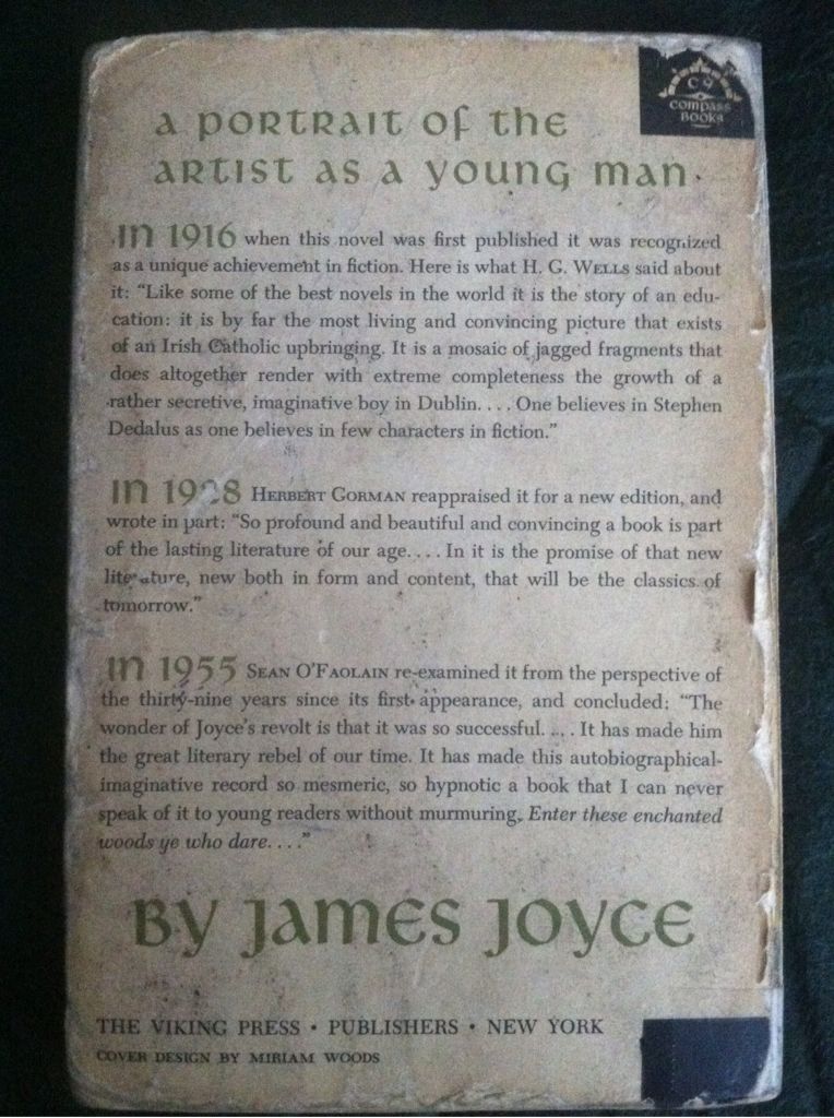 A Portrait Of The Artist As A Young Man - James Joyce (New York : Viking Press - Trade Paperback) book collectible - Main Image 2