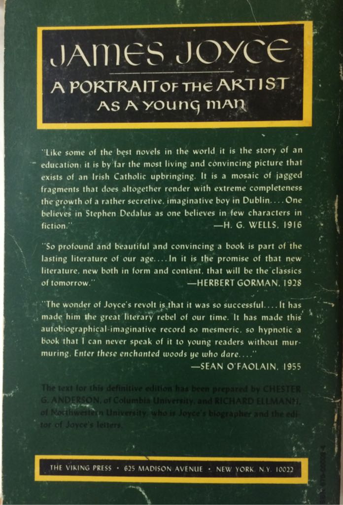 A Portrait Of The Artist As A Young Man - James Joyce (Viking/Compass - Audiobook) book collectible - Main Image 2