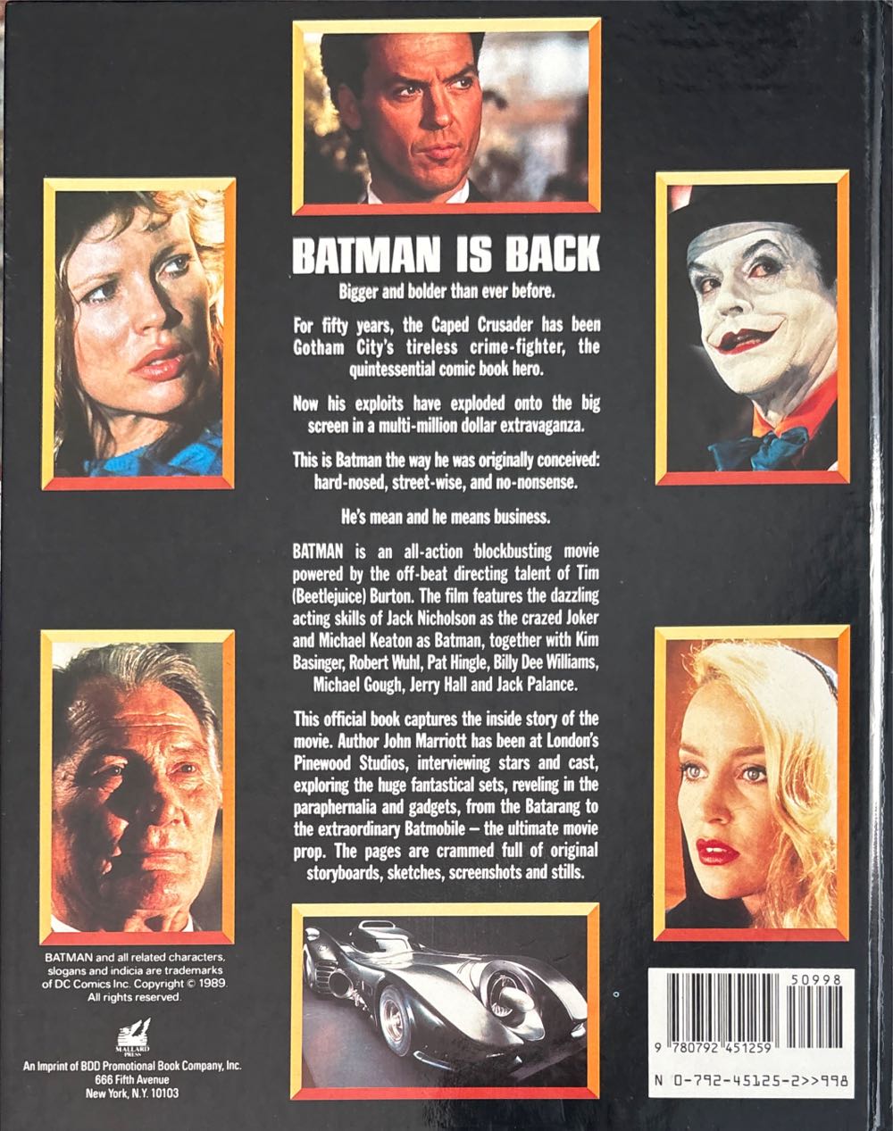 Batman: The Official Book Of The Movie - John Marriott (Mallard Press - Hardcover) book collectible [Barcode 9780792451259] - Main Image 2