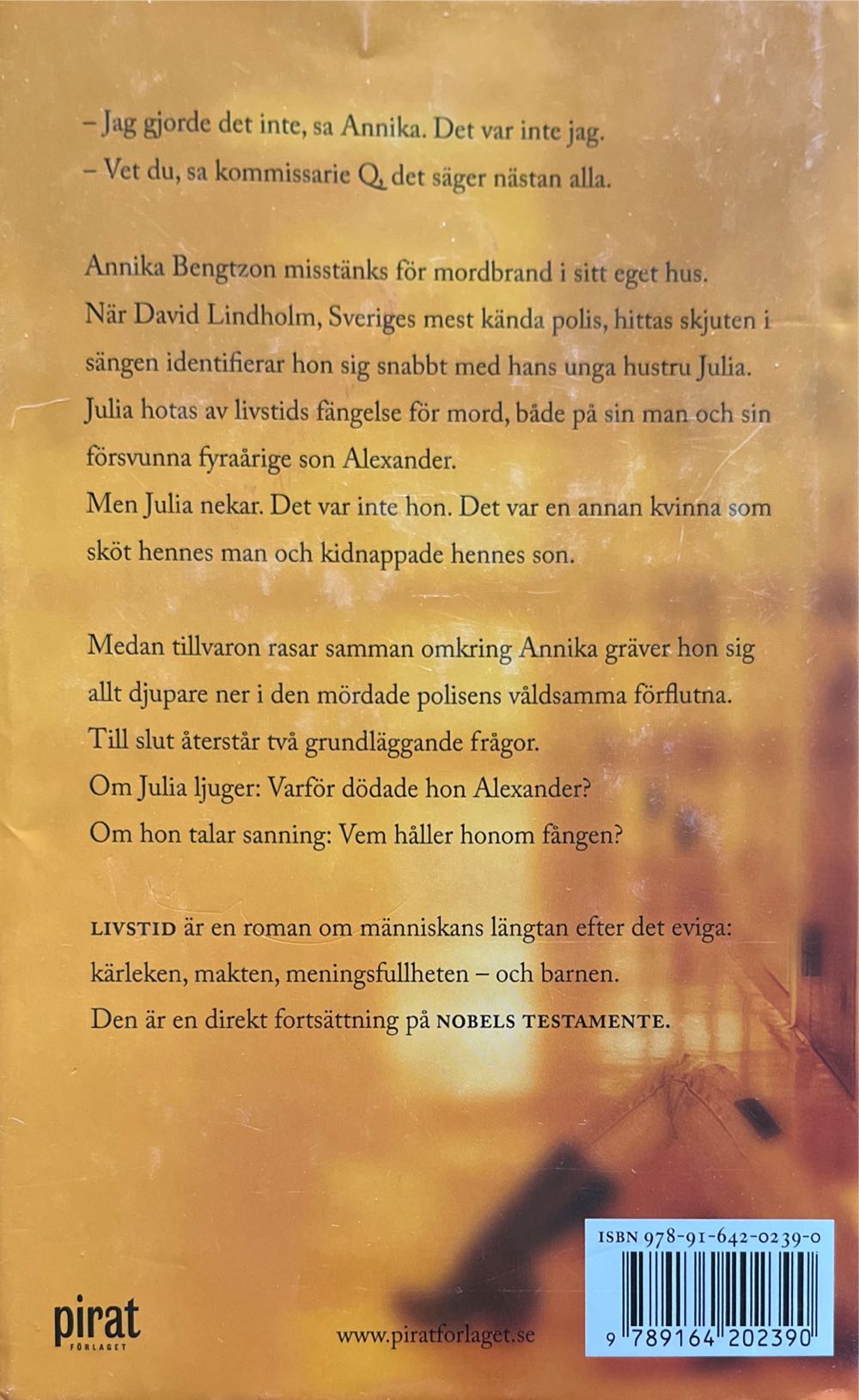 Livstid - Liza Marklund (Piratforlaget - Hardcover) book collectible [Barcode 9789164202390] - Main Image 2