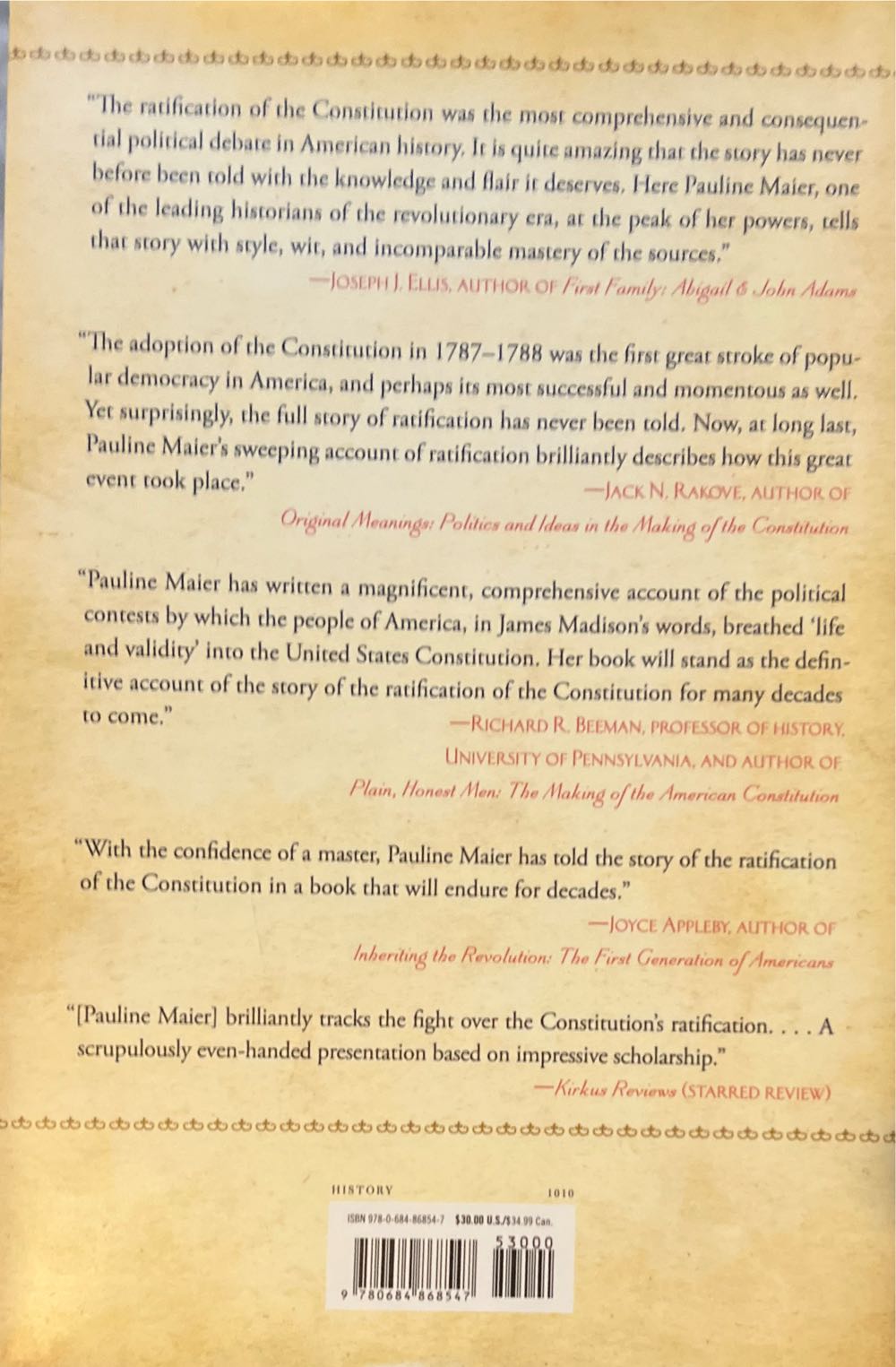 Ratification: The People Debate the Constitution, 1787-1788 - Pauline Maier (Simon & Schuster - Hardcover) book collectible [Barcode 9780684868547] - Main Image 4