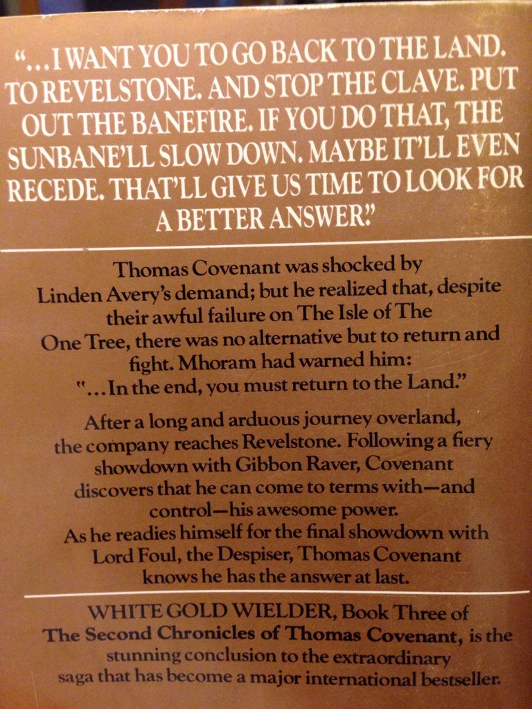 White Gold Wielder - Stephen R. Donaldson (Del Rey / Ballantine Books - Paperback) book collectible [Barcode 9780345316998] - Main Image 2