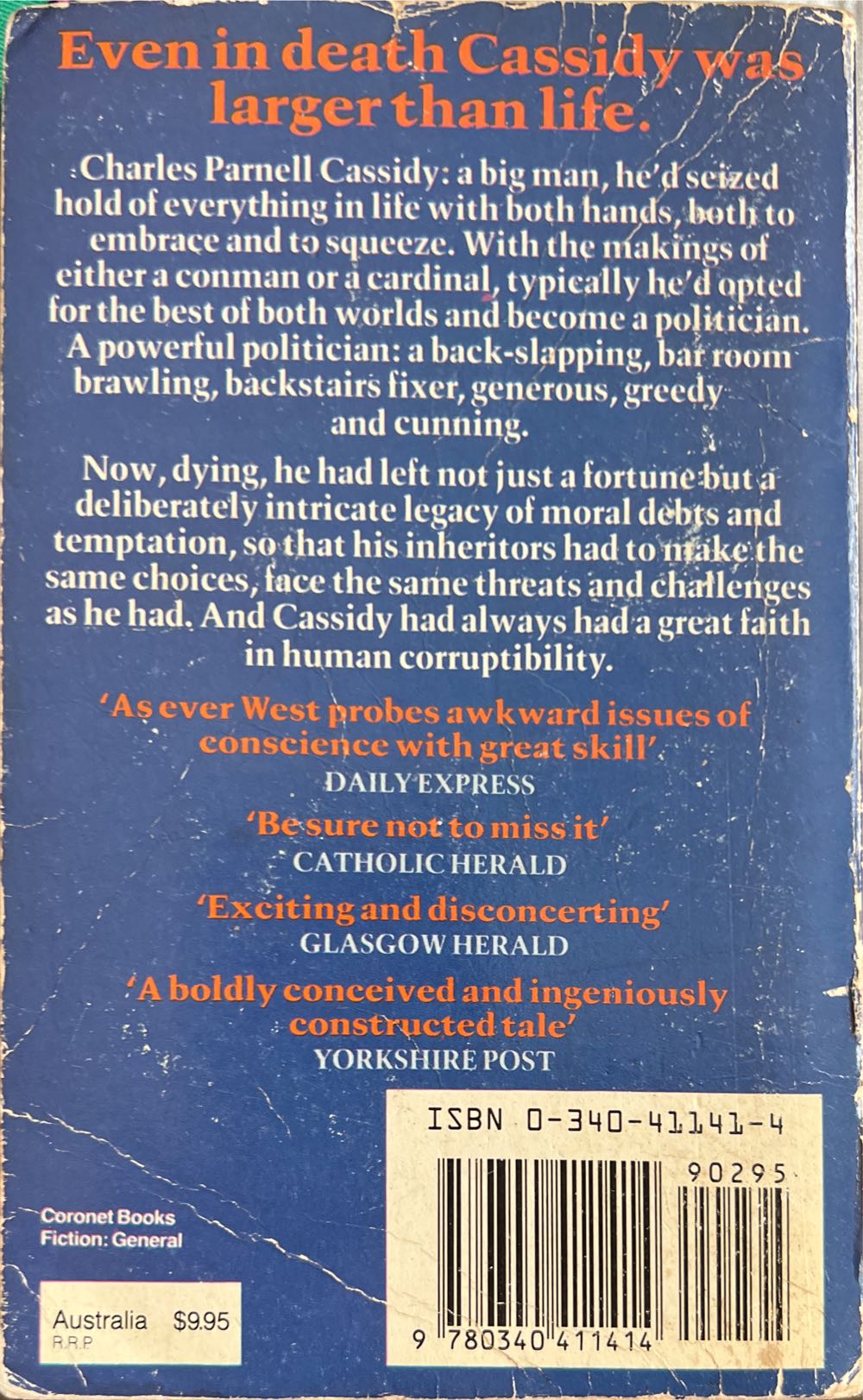 Cassidy - Morris West (Coronet Books) book collectible [Barcode 9780340411414] - Main Image 2