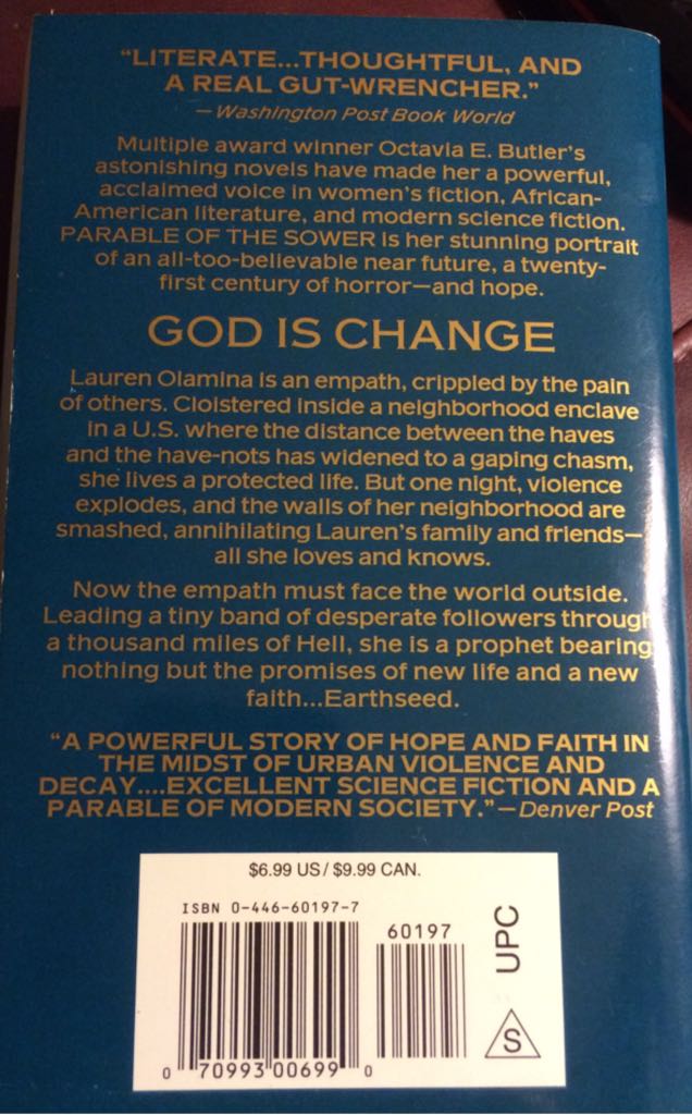 Parable of the Sower - Octavia E. Butler (Aspect - Paperback) book collectible [Barcode 9780446601979] - Main Image 2