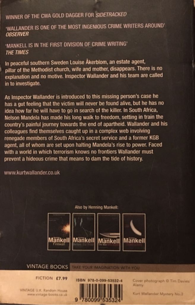 The White Lioness - Henning Mankell (Vintage - Paperback) book collectible [Barcode 9780099535324] - Main Image 2