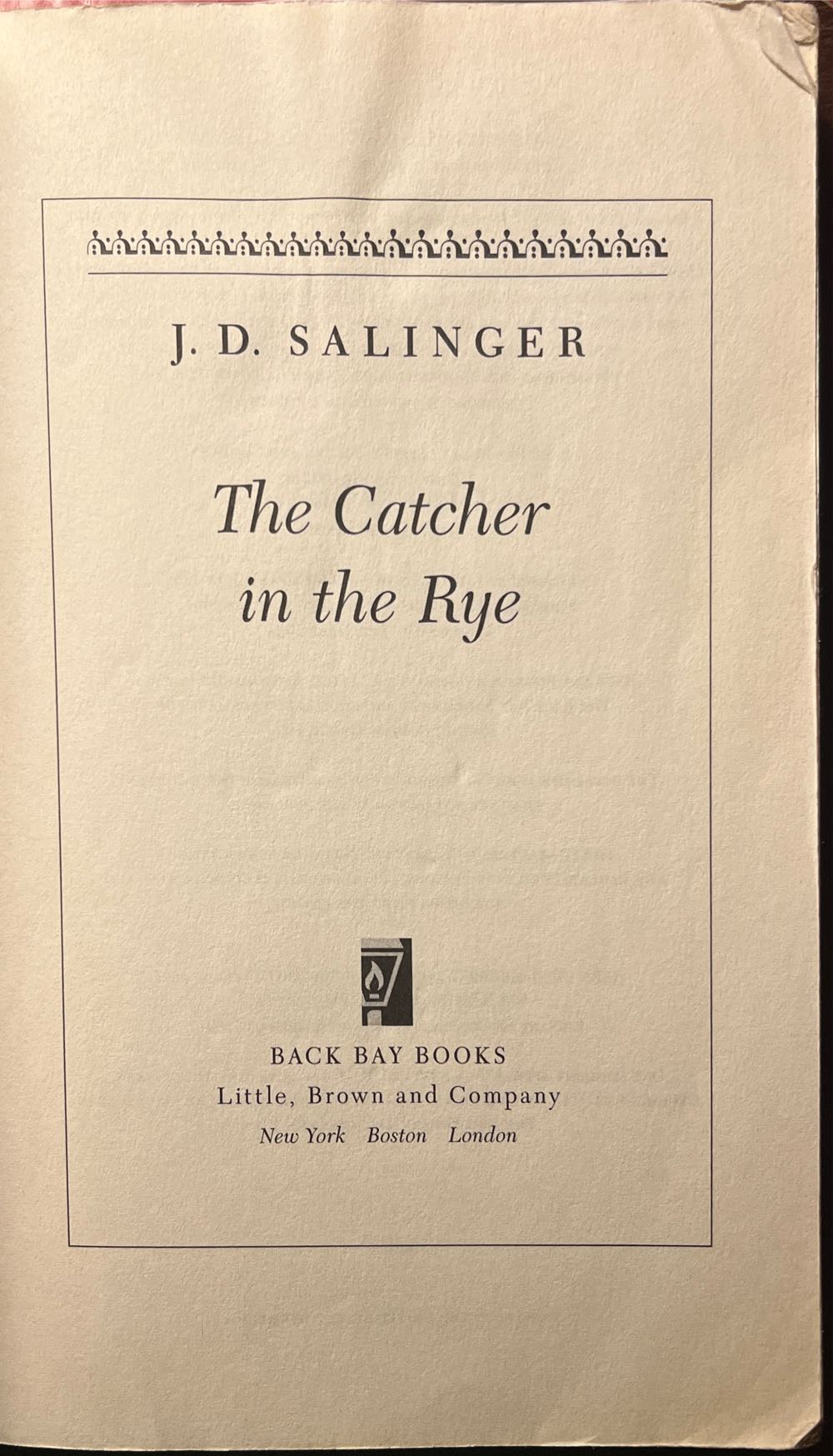 Catcher in the Rye, The - J.D. Salinger (Back Bay Books - Trade Paperback) book collectible [Barcode 9780316769174] - Main Image 3