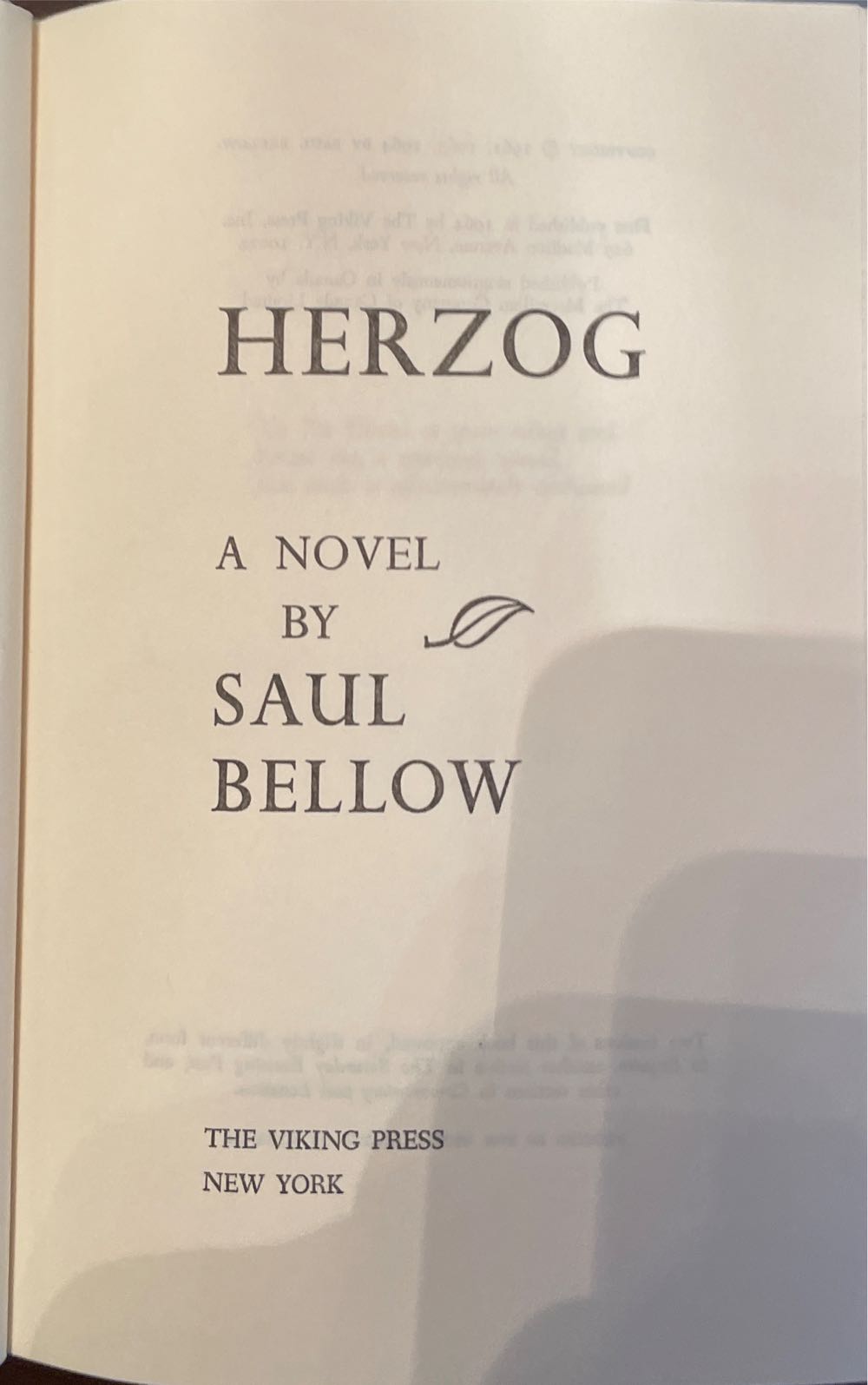Herzog - Saul Bellow (The Viking Press, Inc. - Hardcover) book collectible [Barcode 9788361006756] - Main Image 2