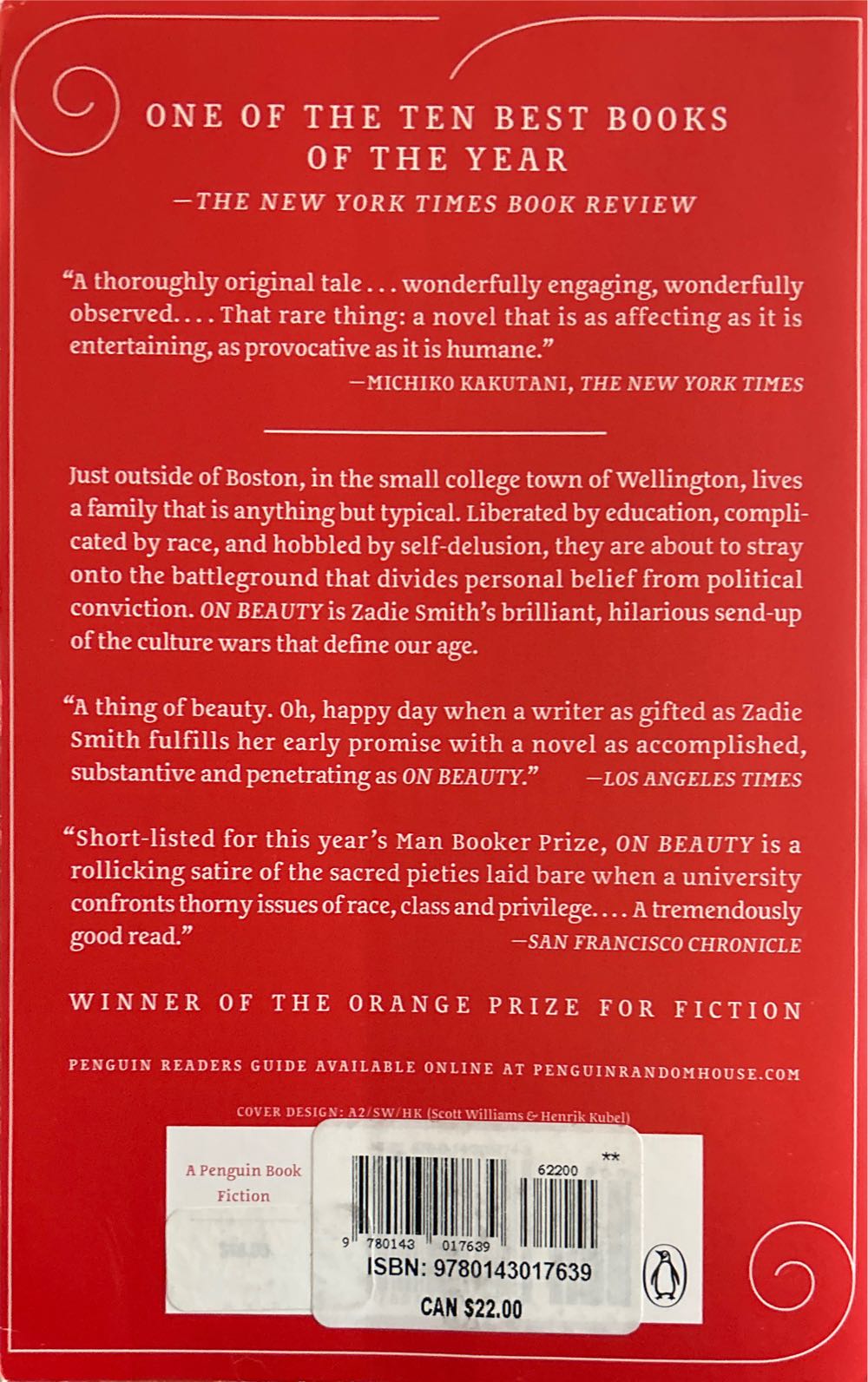 On Beauty - Zadie Smith (Penguin Canada - Paperback) book collectible [Barcode 9780143017639] - Main Image 2