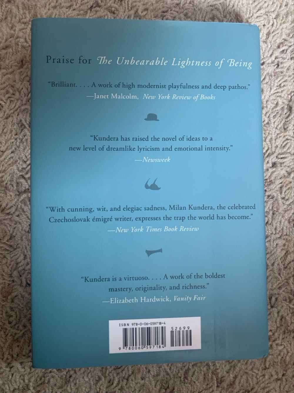 The Unbearable Lightness of Being - Milan Kundera (HarperCollins - Hardcover) book collectible [Barcode 9780060597184] - Main Image 2