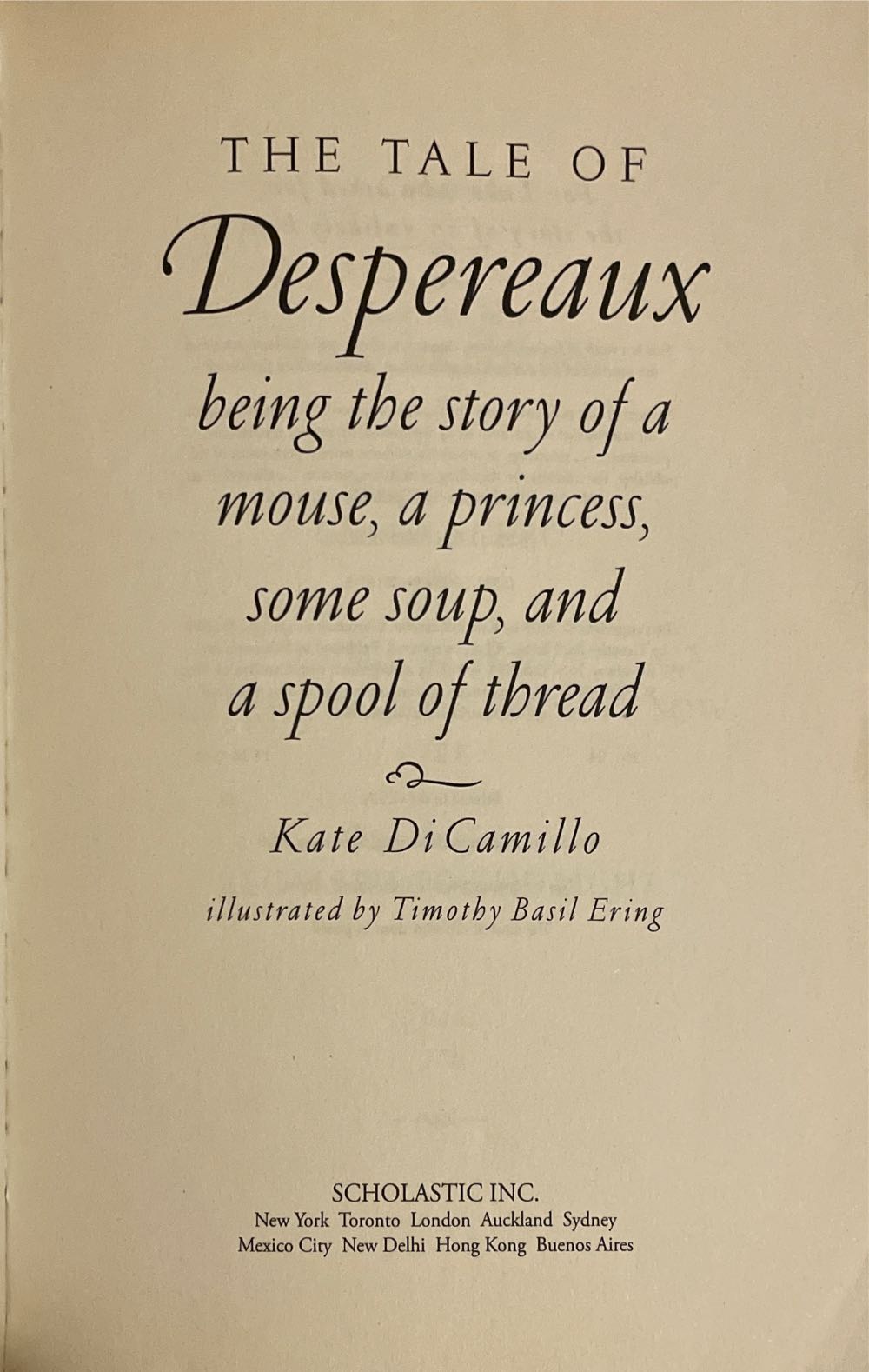 The Tale of Despereaux - Kate DiCamillo (Scholastic, Incorporated - Trade Paperback) book collectible [Barcode 9780439701679] - Main Image 3