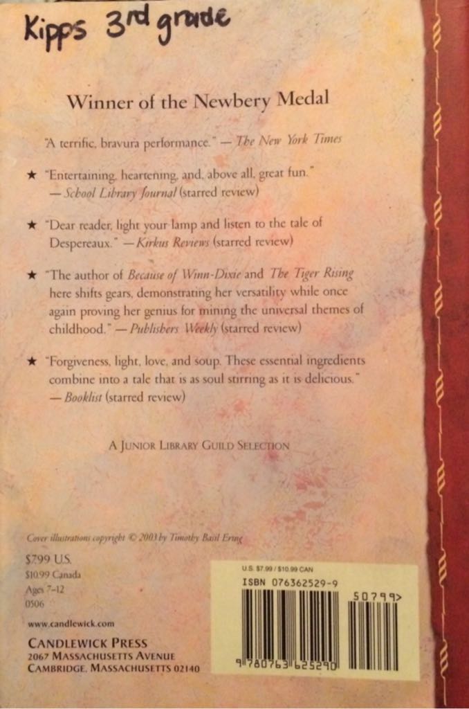 The Tale of Despereaux - Kate DiCamillo (Candlewick - Paperback) book collectible [Barcode 9780763625290] - Main Image 2