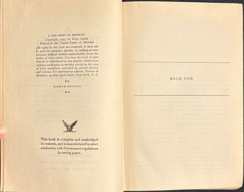 A Tree Grows In Brooklyn - Betty Smith (Harper & Borthers - Hardcover) book collectible - Main Image 4