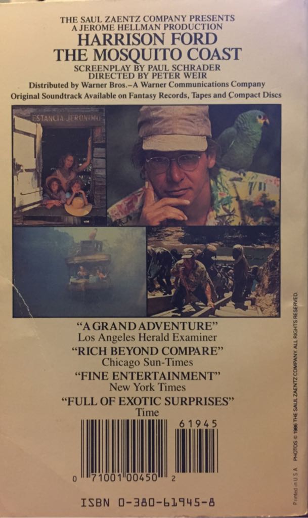 The Mosquito Coast - Paul Theroux (Avon Books - Paperback) book collectible [Barcode 9780380619450] - Main Image 2