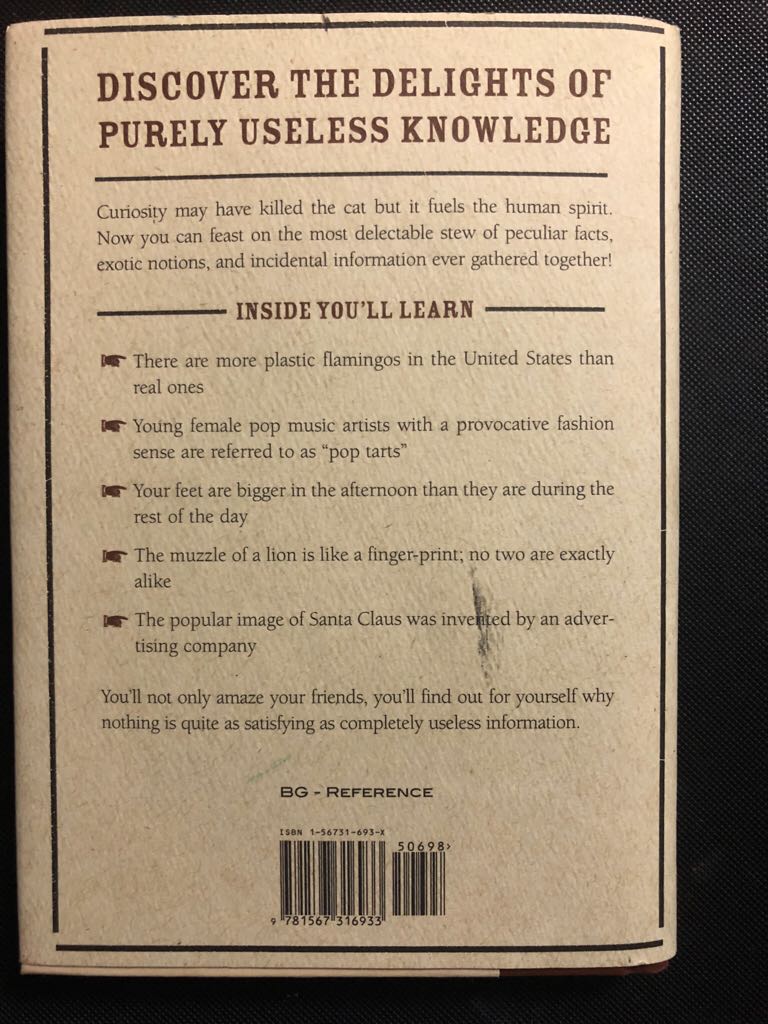 So, Now You Know Everything: A Compendium of Completely Useless Inform - Harry Bright (MJF Boooks - Hardcover) book collectible [Barcode 9781567316933] - Main Image 2