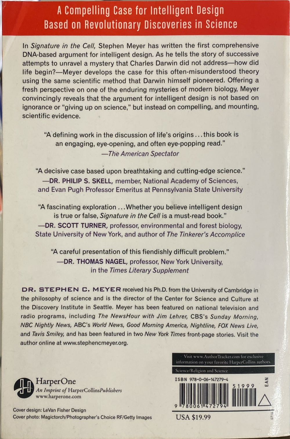 Signature In The Cell - Stephen C. Meyer (HarperOne  - Paperback) book collectible [Barcode 9780061472794] - Main Image 2
