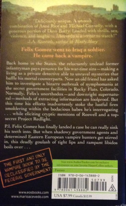 The Nymphos Of Rocky Flats - Mario Acevedo (Eos Fantasy - Paperback) book collectible [Barcode 9780061438882] - Main Image 2