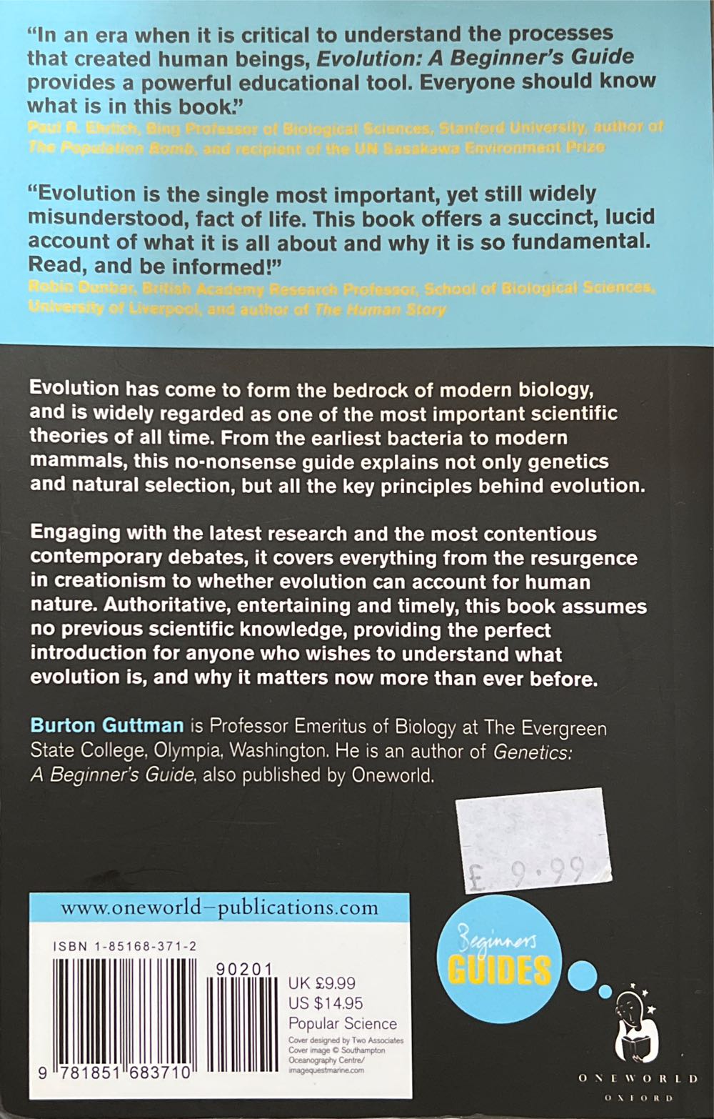 Evolution - Burton Guttman (Oneworld Publications - Paperback) book collectible [Barcode 9781851683710] - Main Image 2