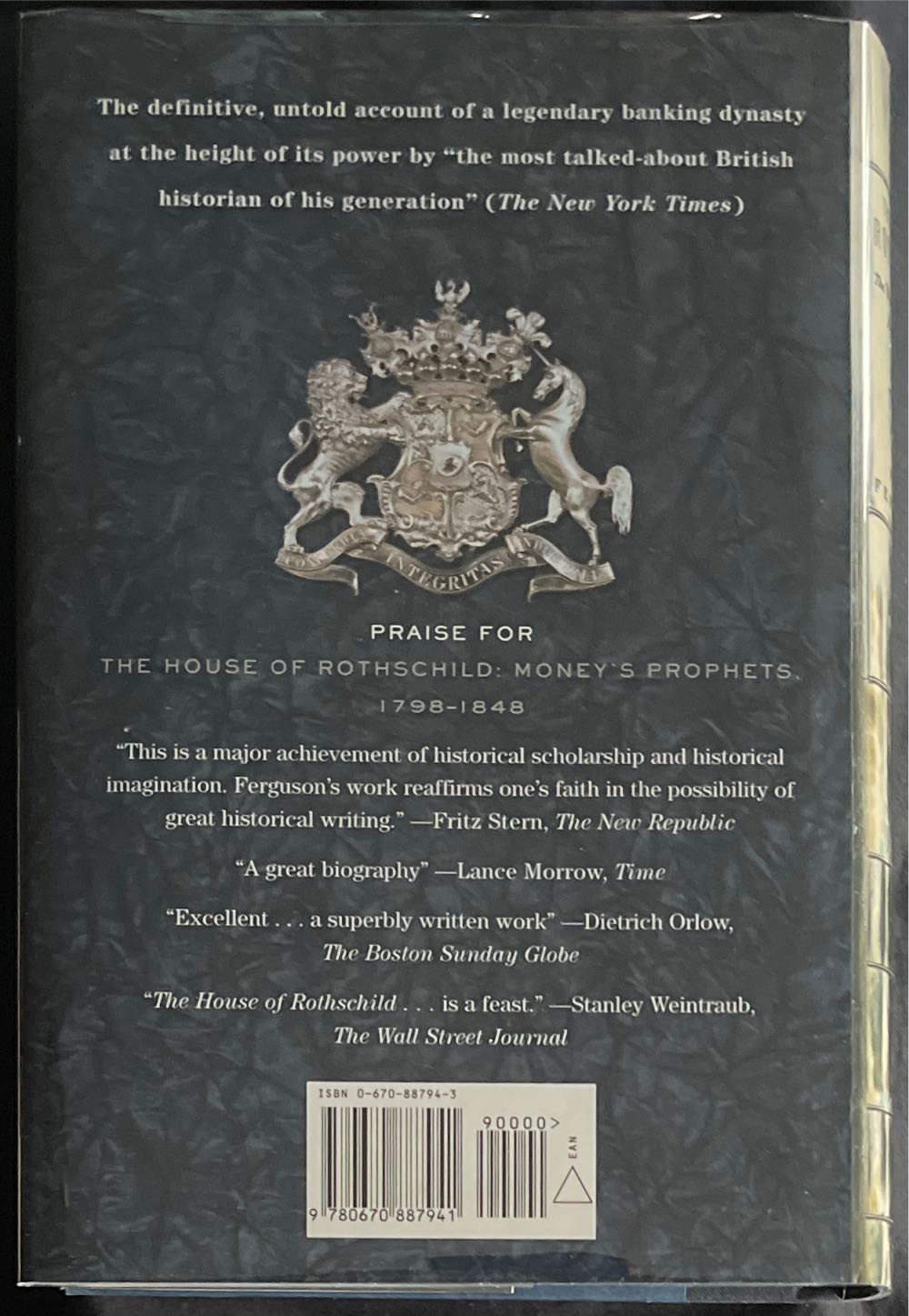 House of Rothschild: The World’s Banker, 1849-1999 - Niall Ferguson (Viking - Hardcover) book collectible [Barcode 9780670887941] - Main Image 2