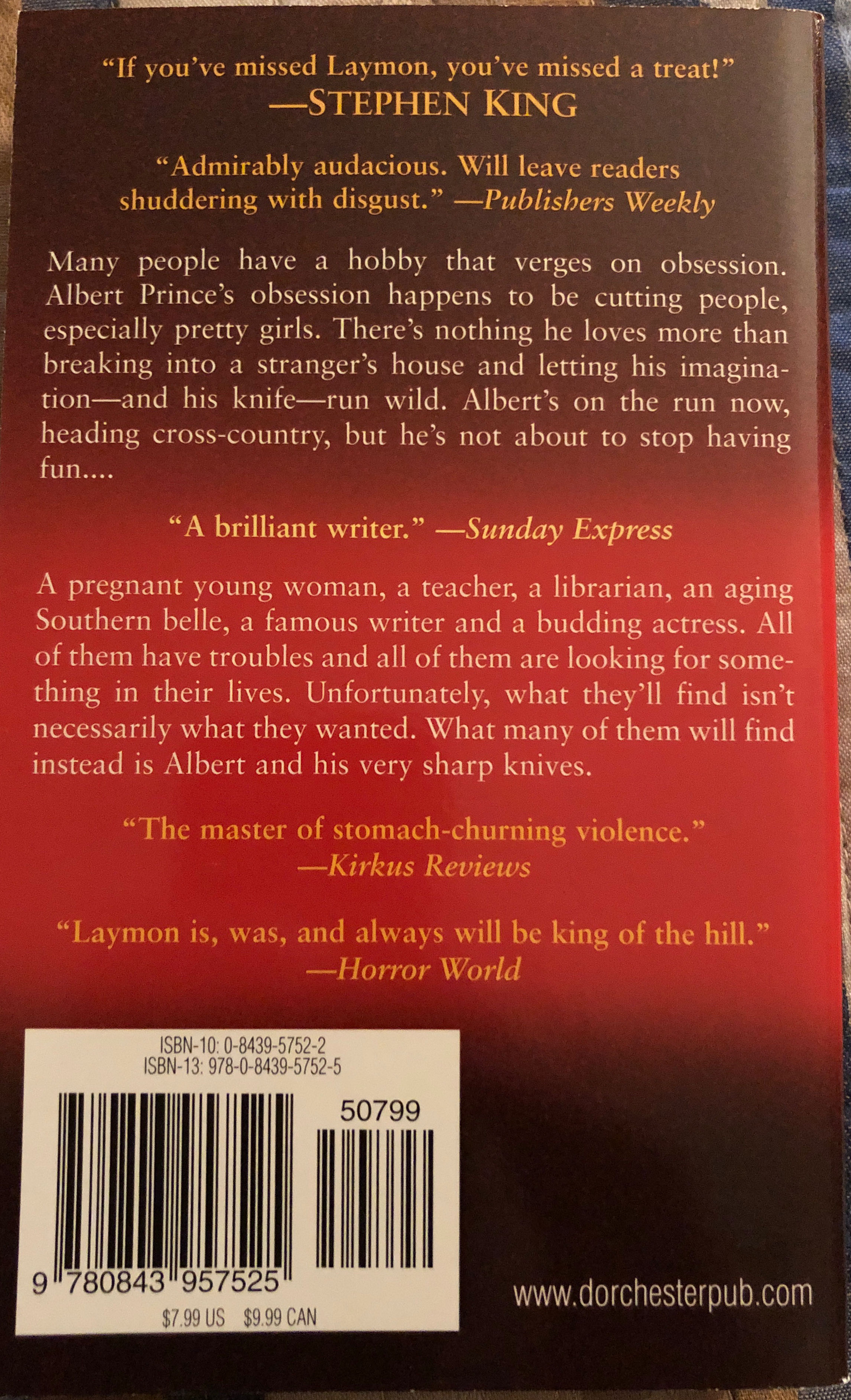 Cuts - Richard Laymon (Leisure - Paperback) book collectible [Barcode 9780843957525] - Main Image 2