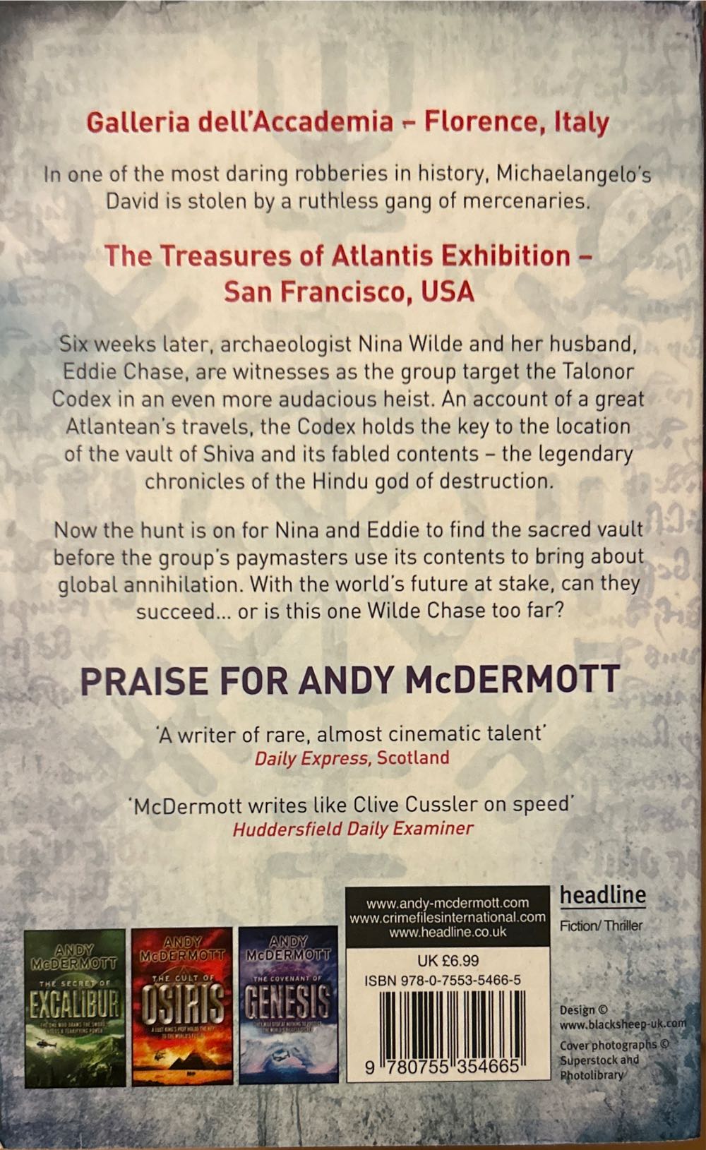 Wilde & Chase: 06) The Sacred Vault X - Andy McDermott (Headline - Paperback) book collectible [Barcode 9780755354665] - Main Image 2