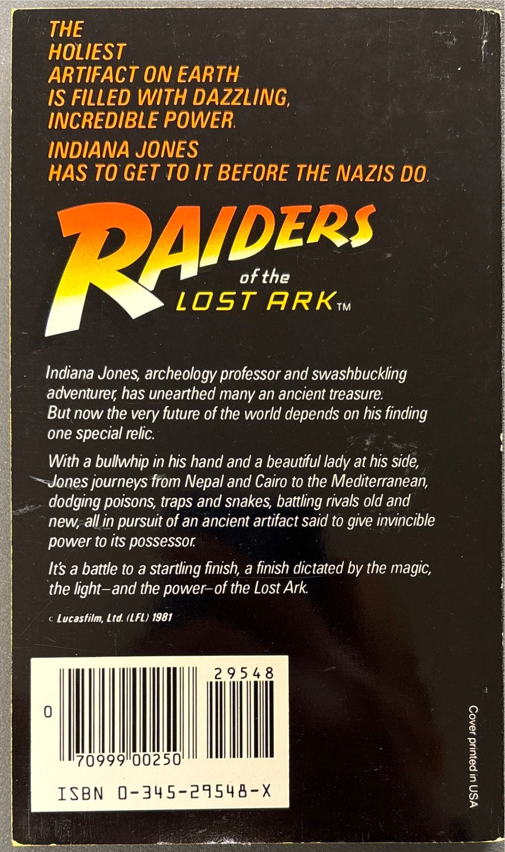 Indiana Jones [01] and the Raiders of the Lost Ark - Campbell Black (Ballantine Books - Paperback) book collectible [Barcode 9780345295484] - Main Image 2